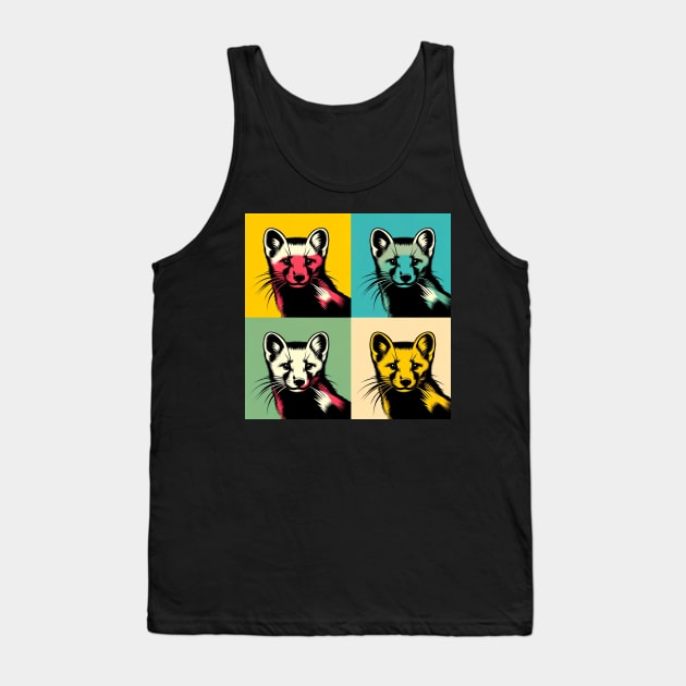 Mystic Marten Mosaic: A Pop Art Tribute Tank Top by PawPopArt